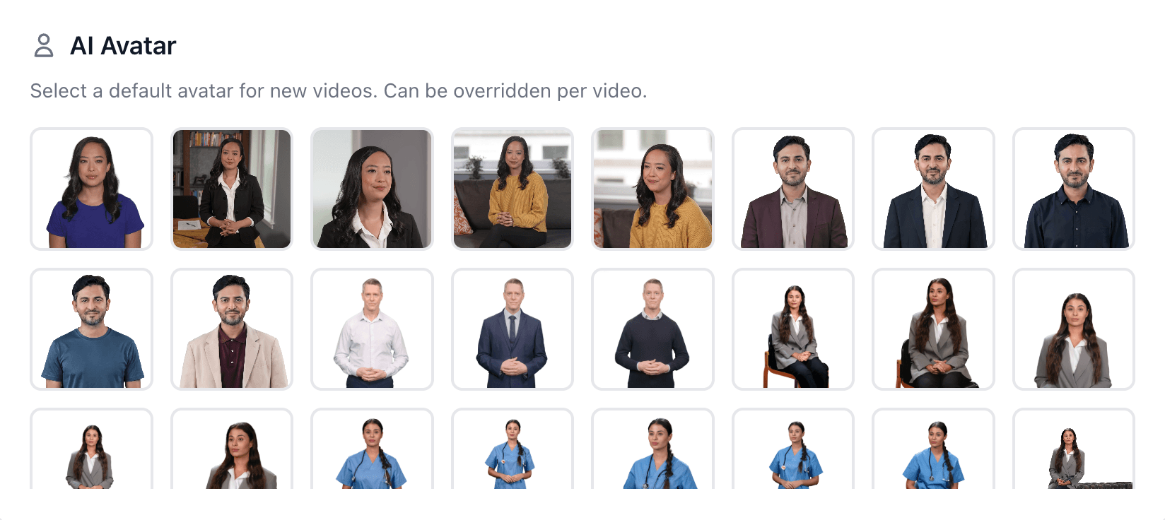 Vidocu AI avatar presenter overlay in video editor