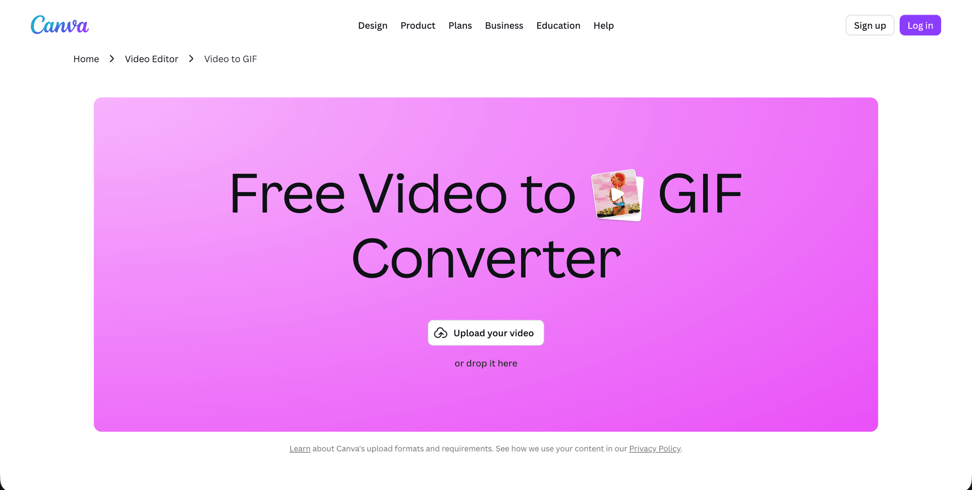 Canva video to GIF converter