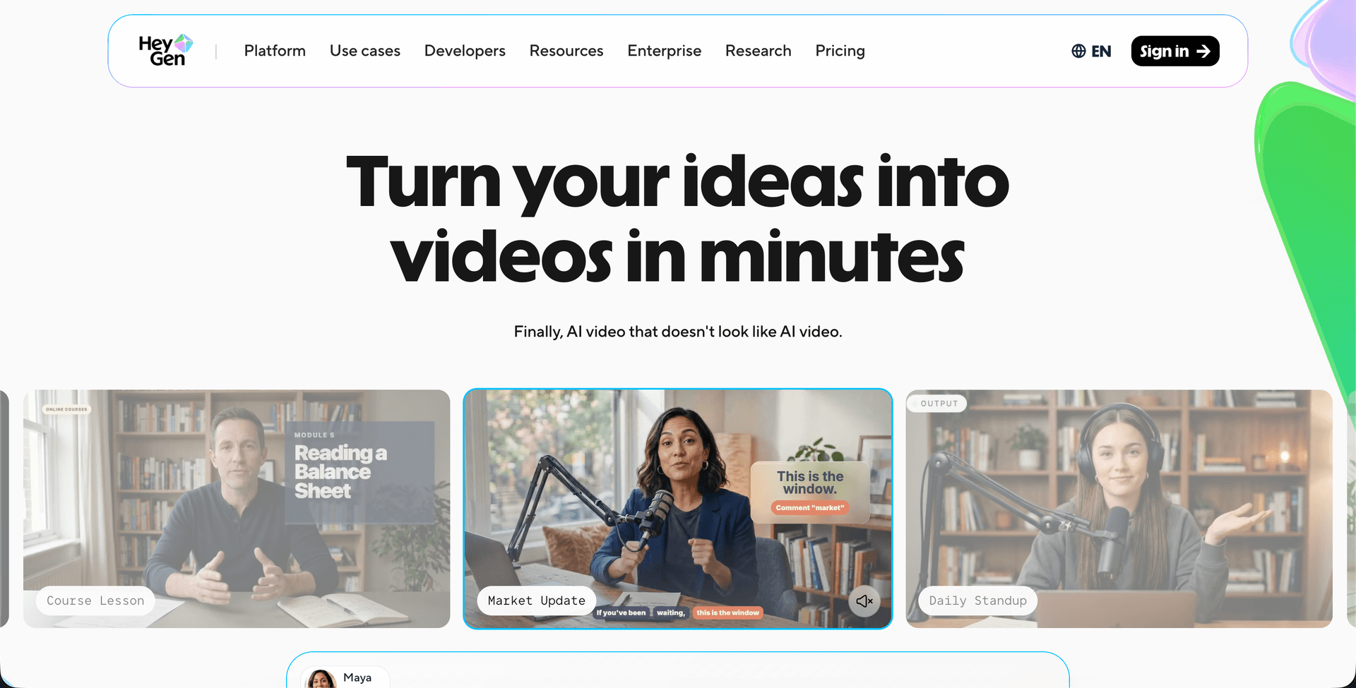 HeyGen homepage