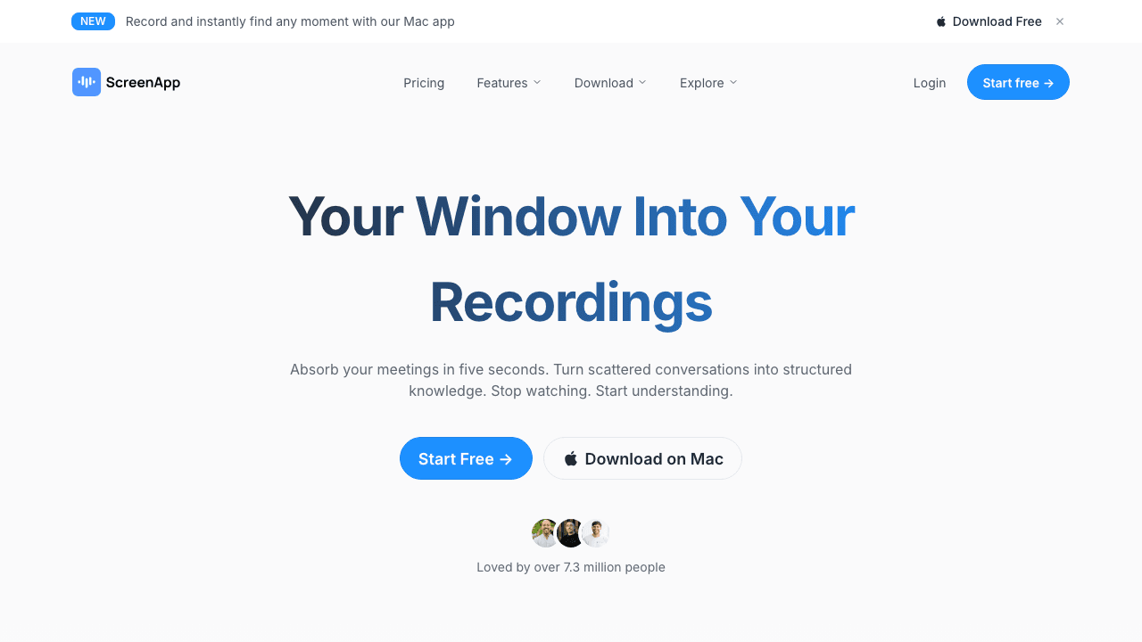 ScreenApp AI screen recorder