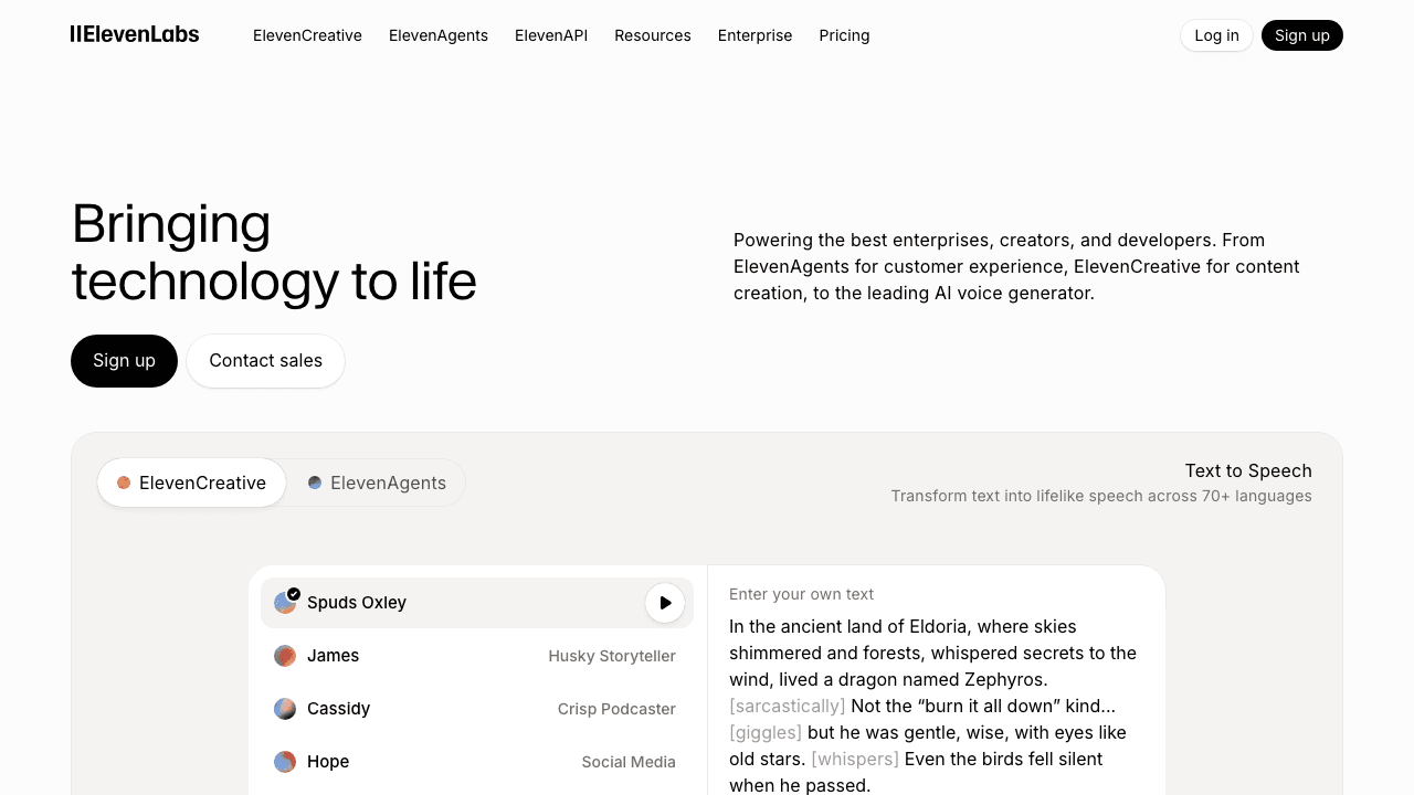 ElevenLabs AI voice generator