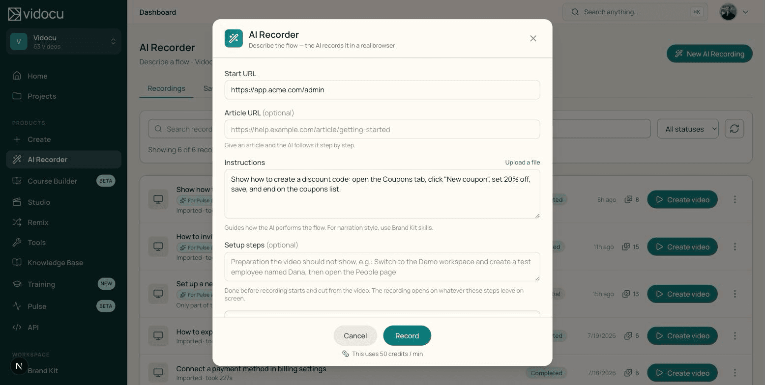 The AI screen recorder that does the clicking