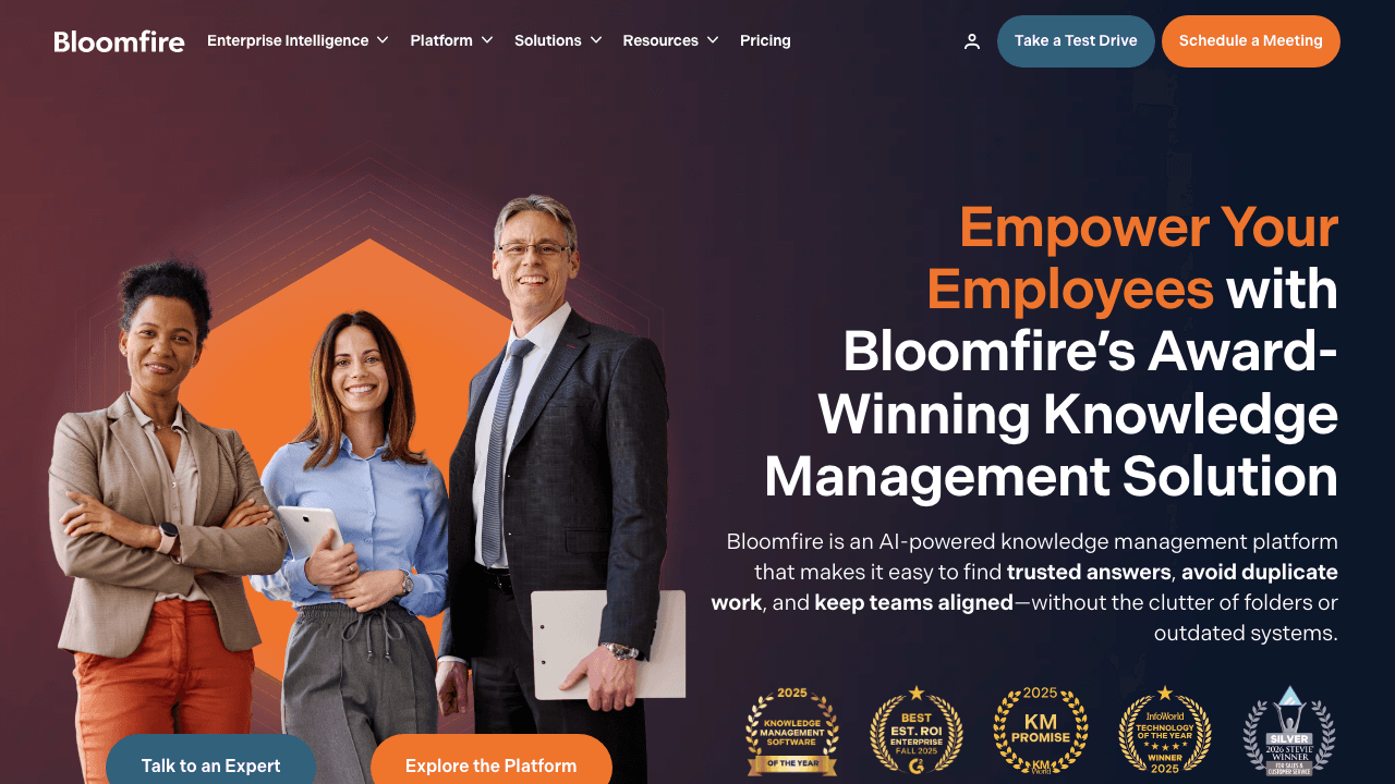 Bloomfire homepage
