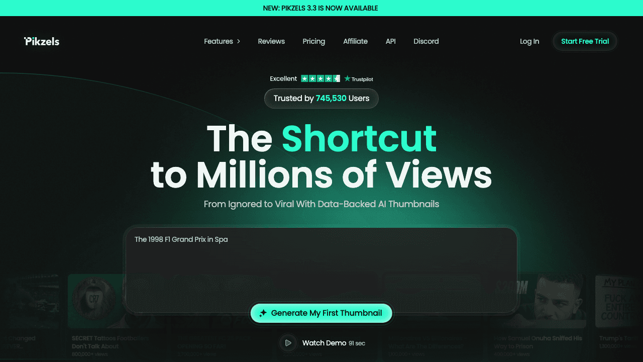 Pikzels homepage