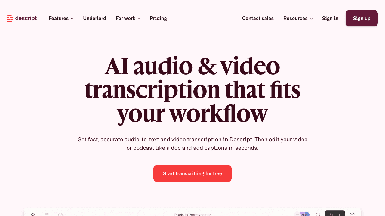 Descript transcription