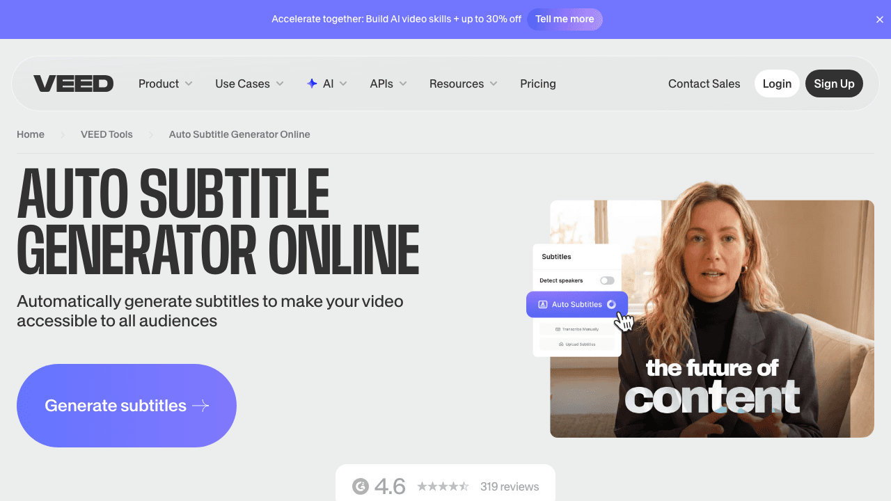 Veed.io auto subtitles