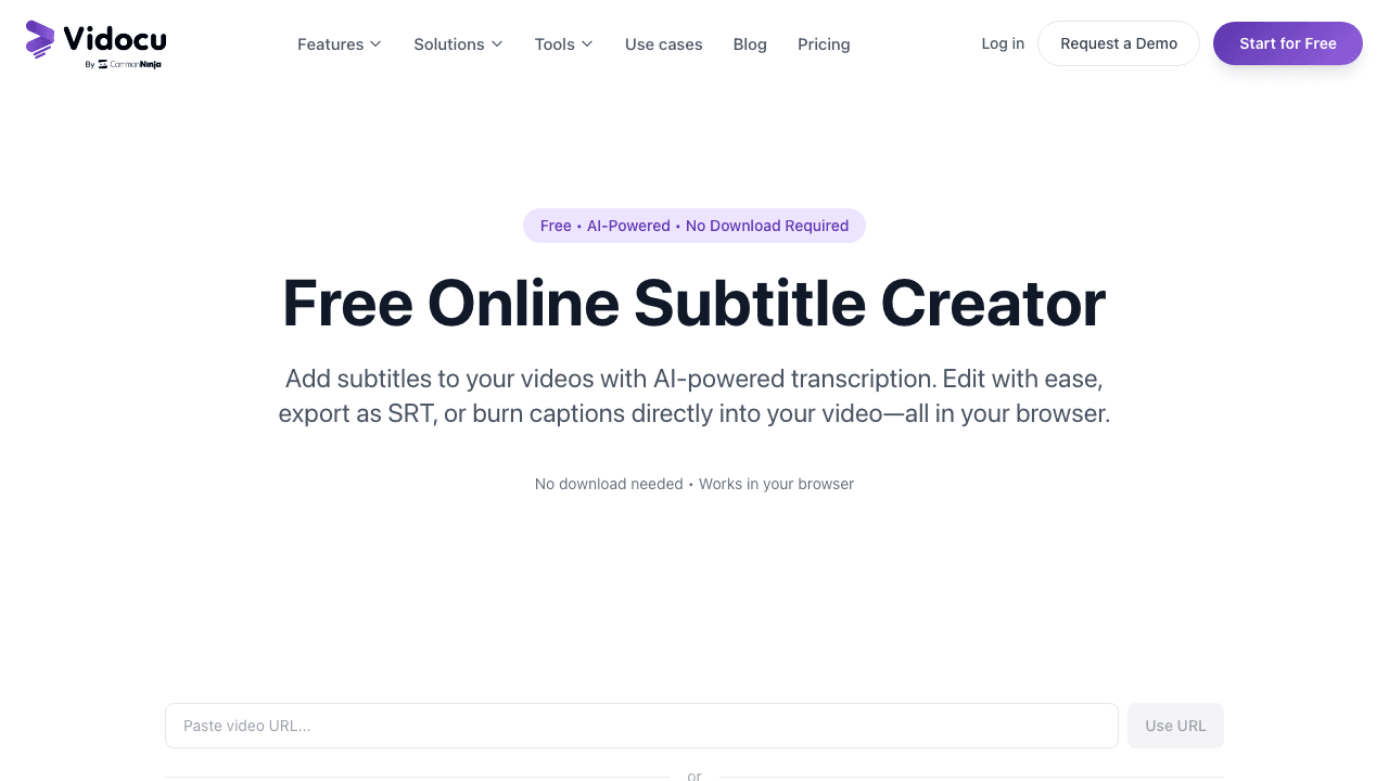 Vidocu free subtitle creator