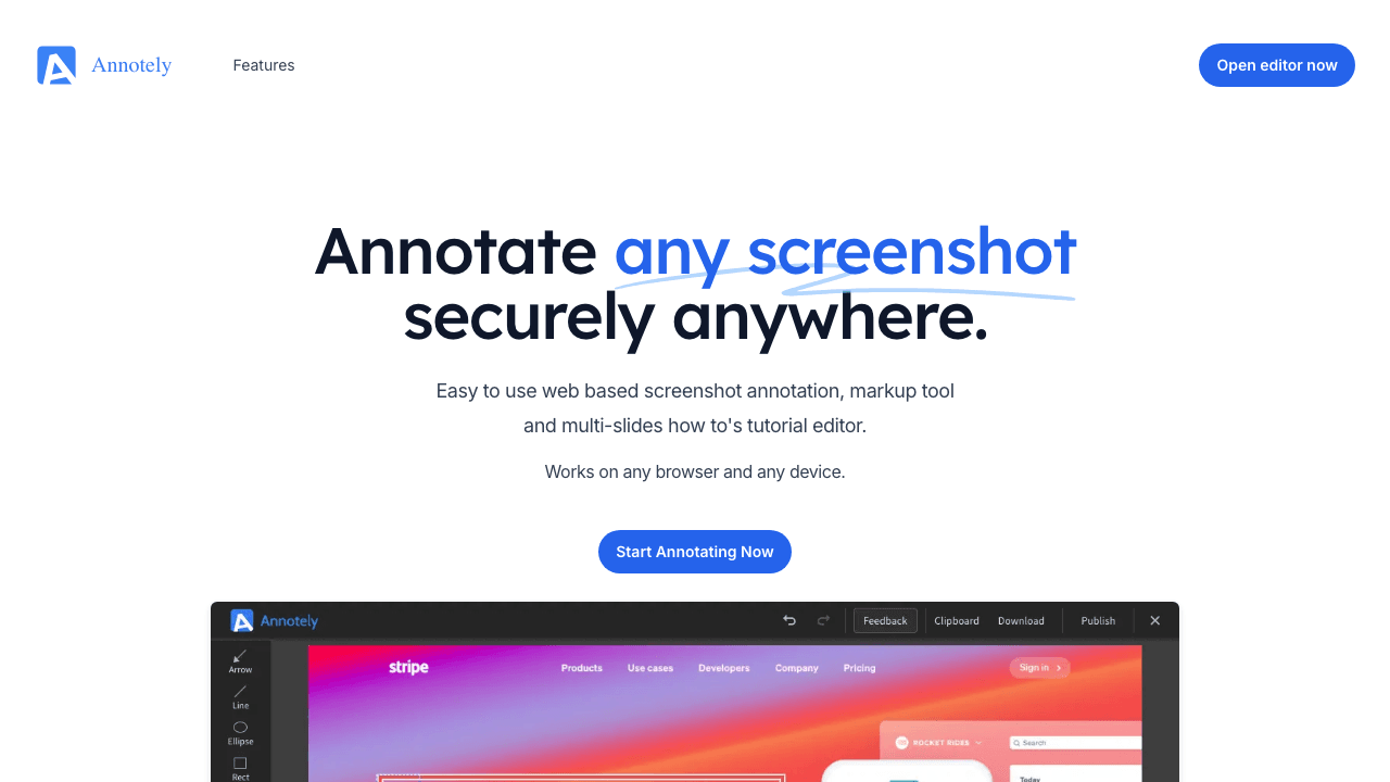 Annotely screenshot annotation tool