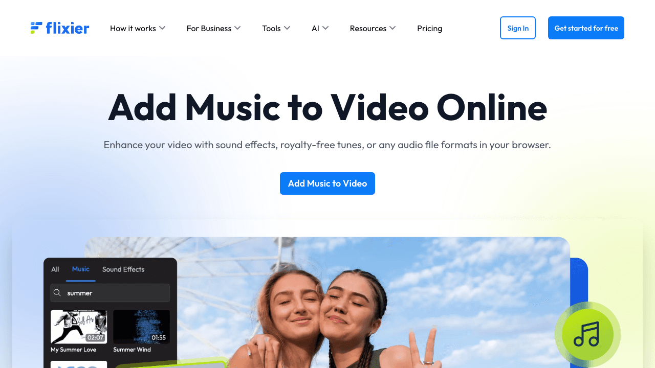 Flixier add music to video