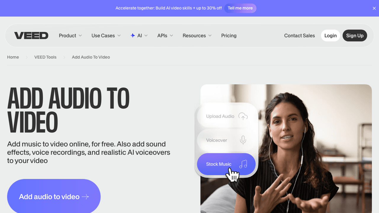 VEED add music to video