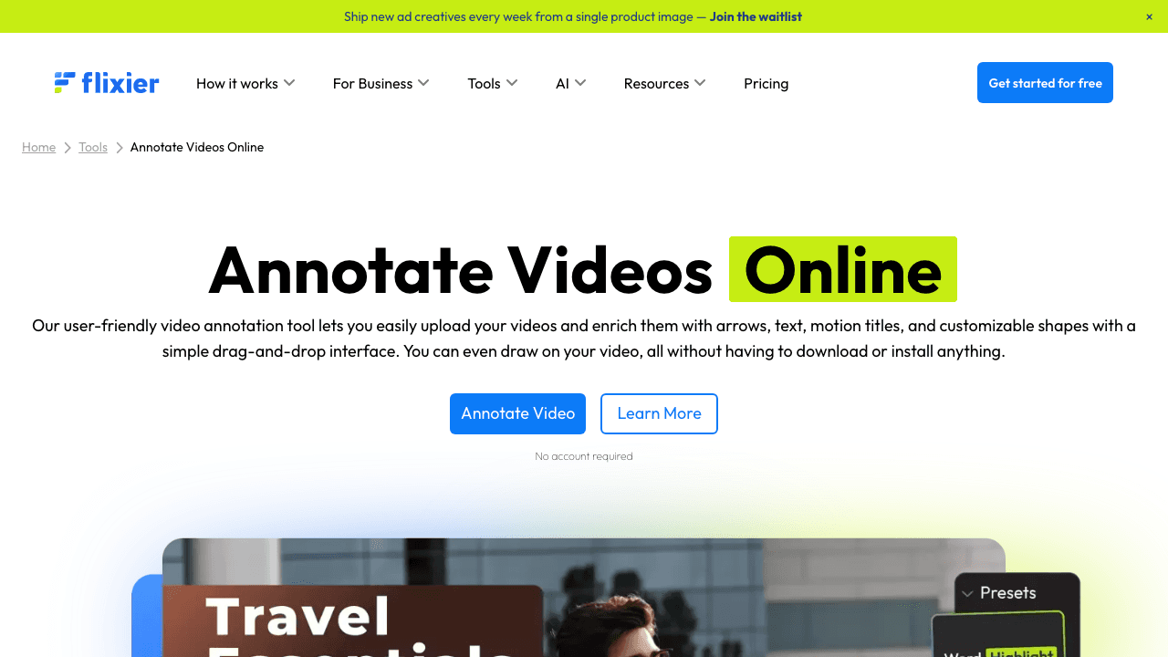 Flixier annotate videos online