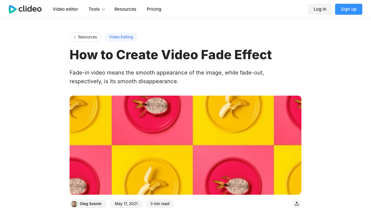 Clideo video fade effect