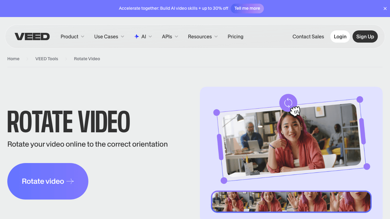 VEED video rotation editor