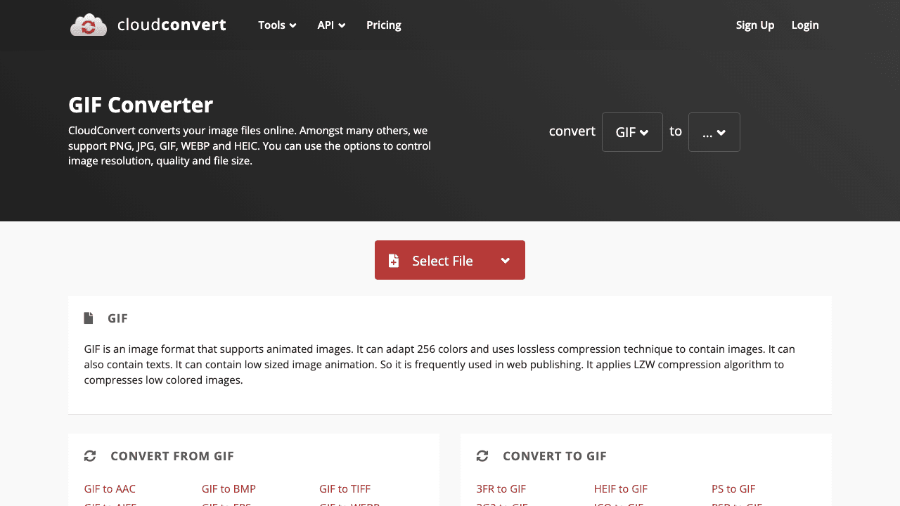 CloudConvert video to GIF converter