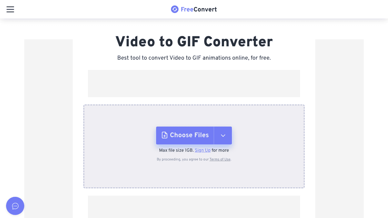 FreeConvert video to GIF converter
