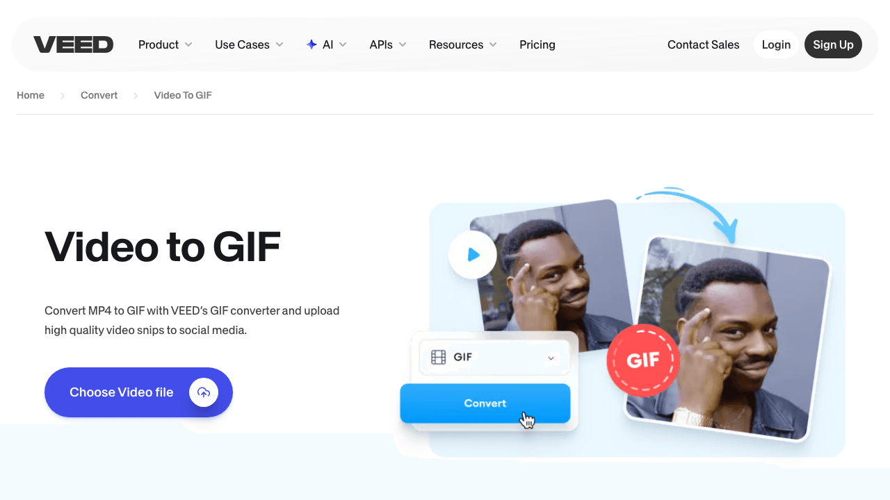 VEED video to GIF converter