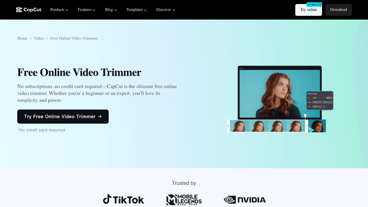 CapCut online video trimmer