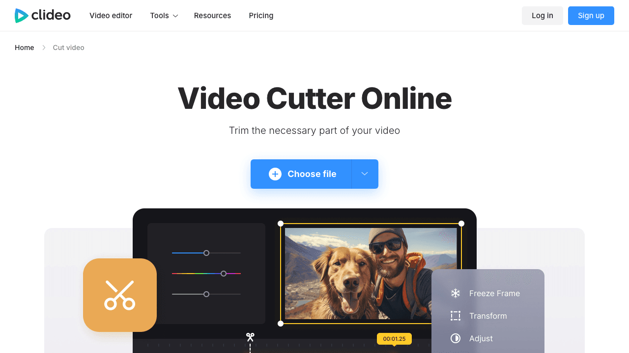 Clideo video cutter
