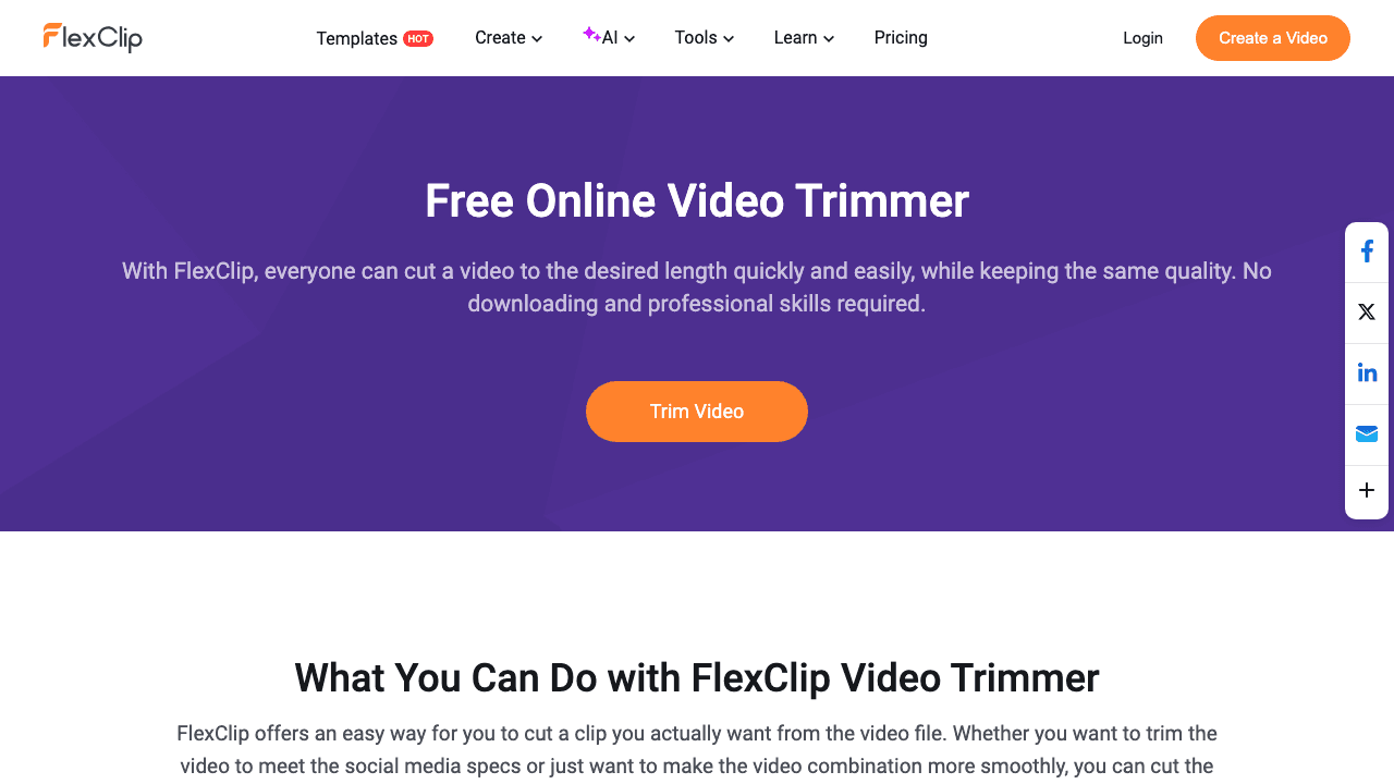 FlexClip video trimmer