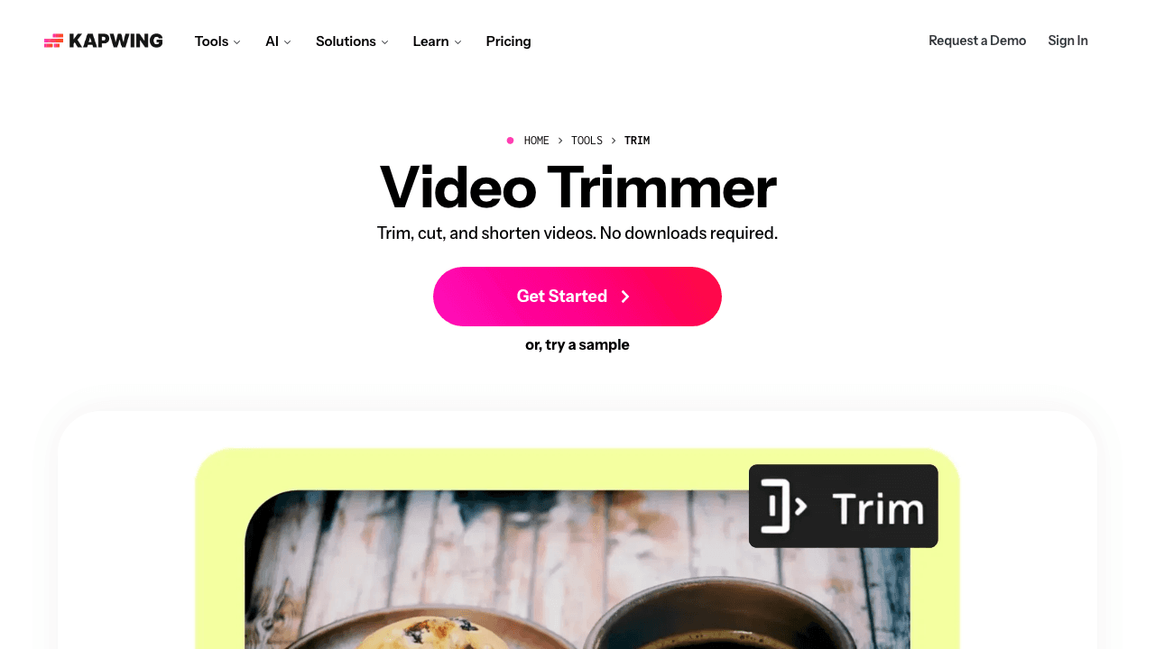 Kapwing video trimmer