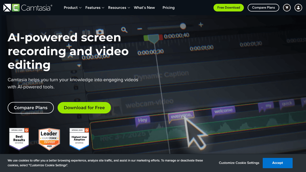 Camtasia screen recording and video editor