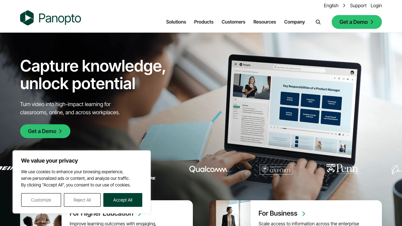 Panopto enterprise video management platform
