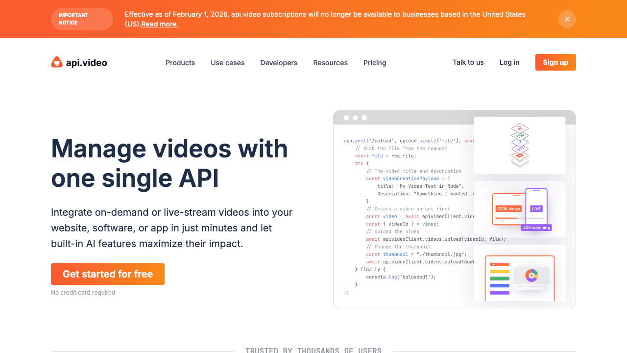 api.video platform