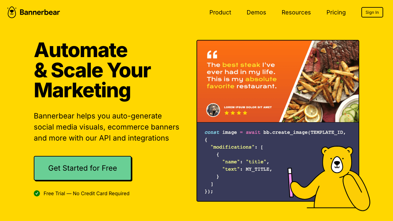 Bannerbear media generation