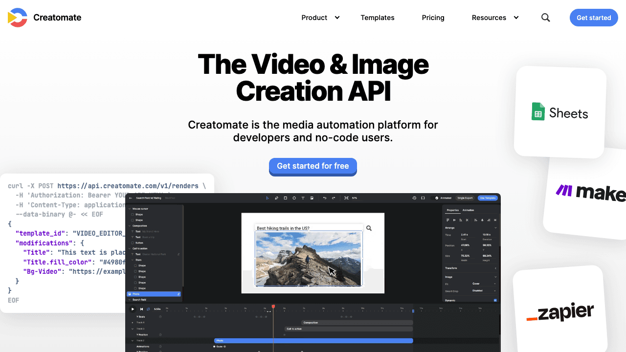 Creatomate video automation API