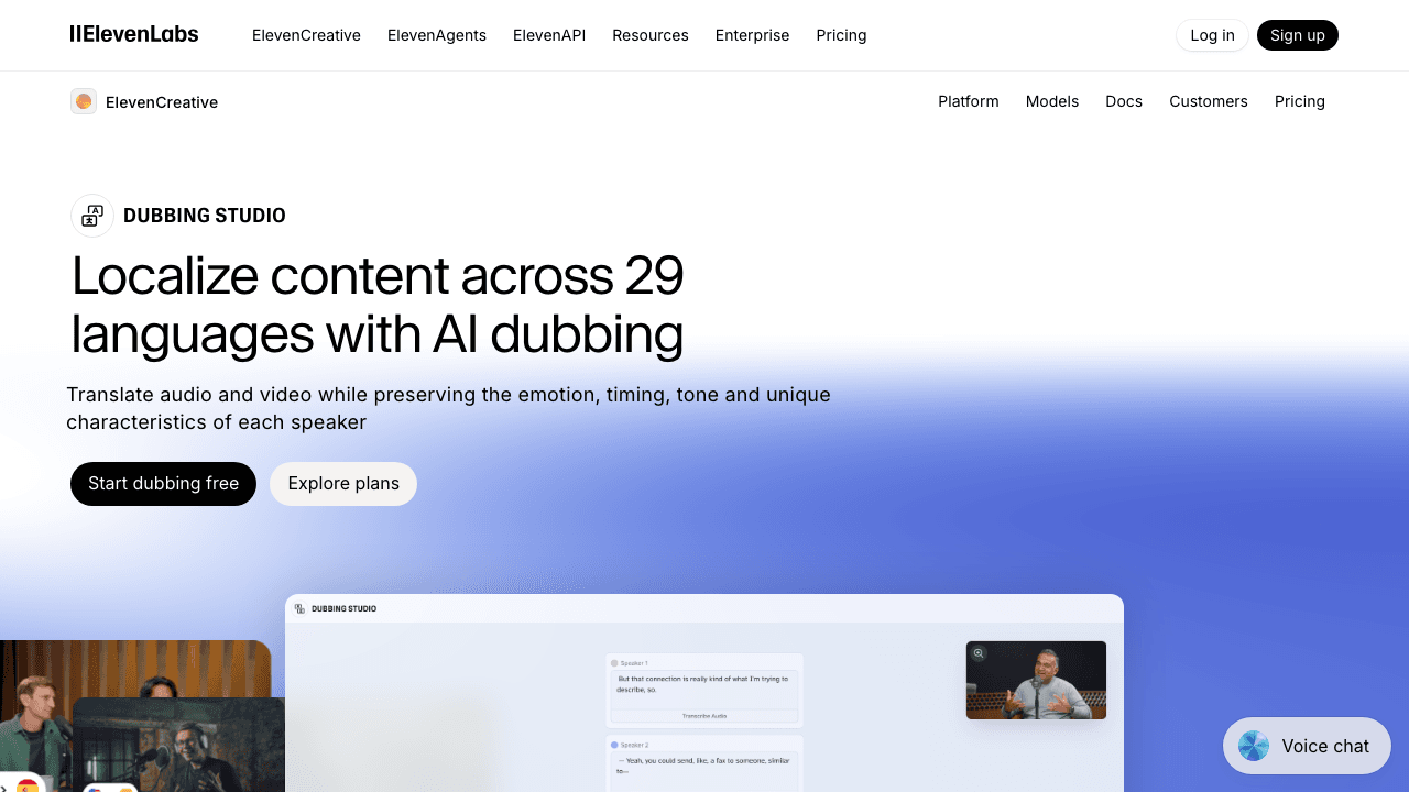 ElevenLabs dubbing API for video translation