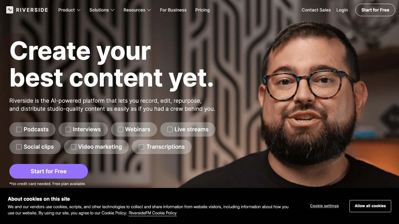 Riverside recording platform