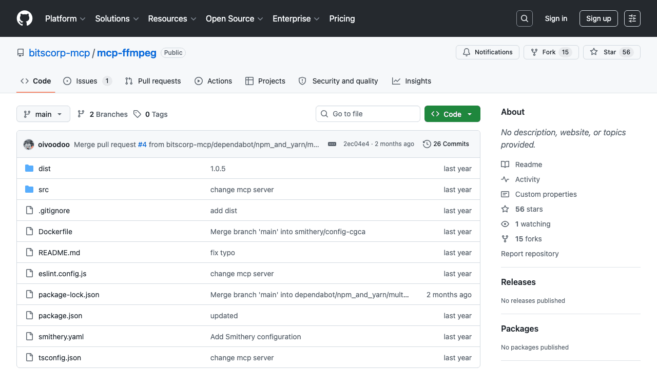 FFmpeg MCP by bitscorp-mcp