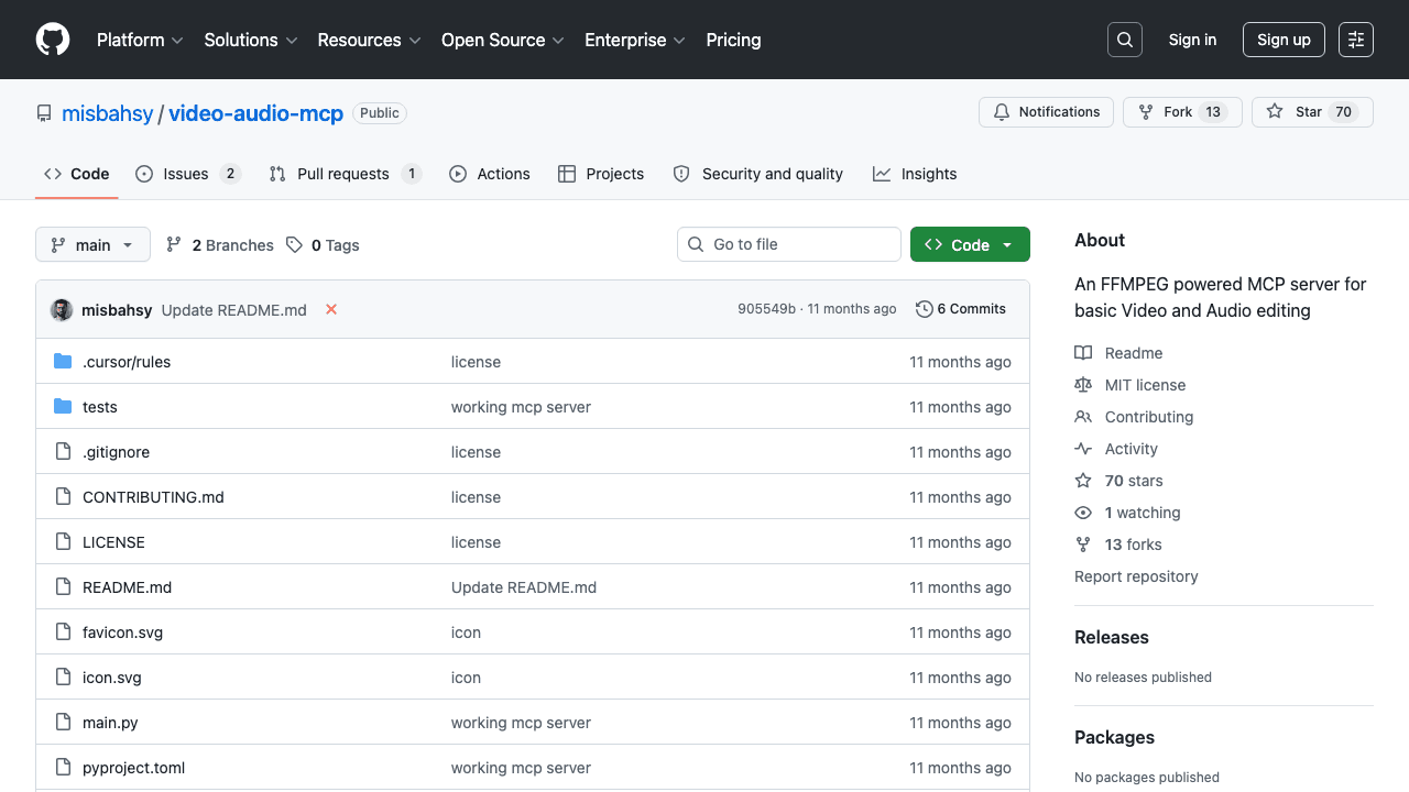Video/Audio MCP by misbahsy