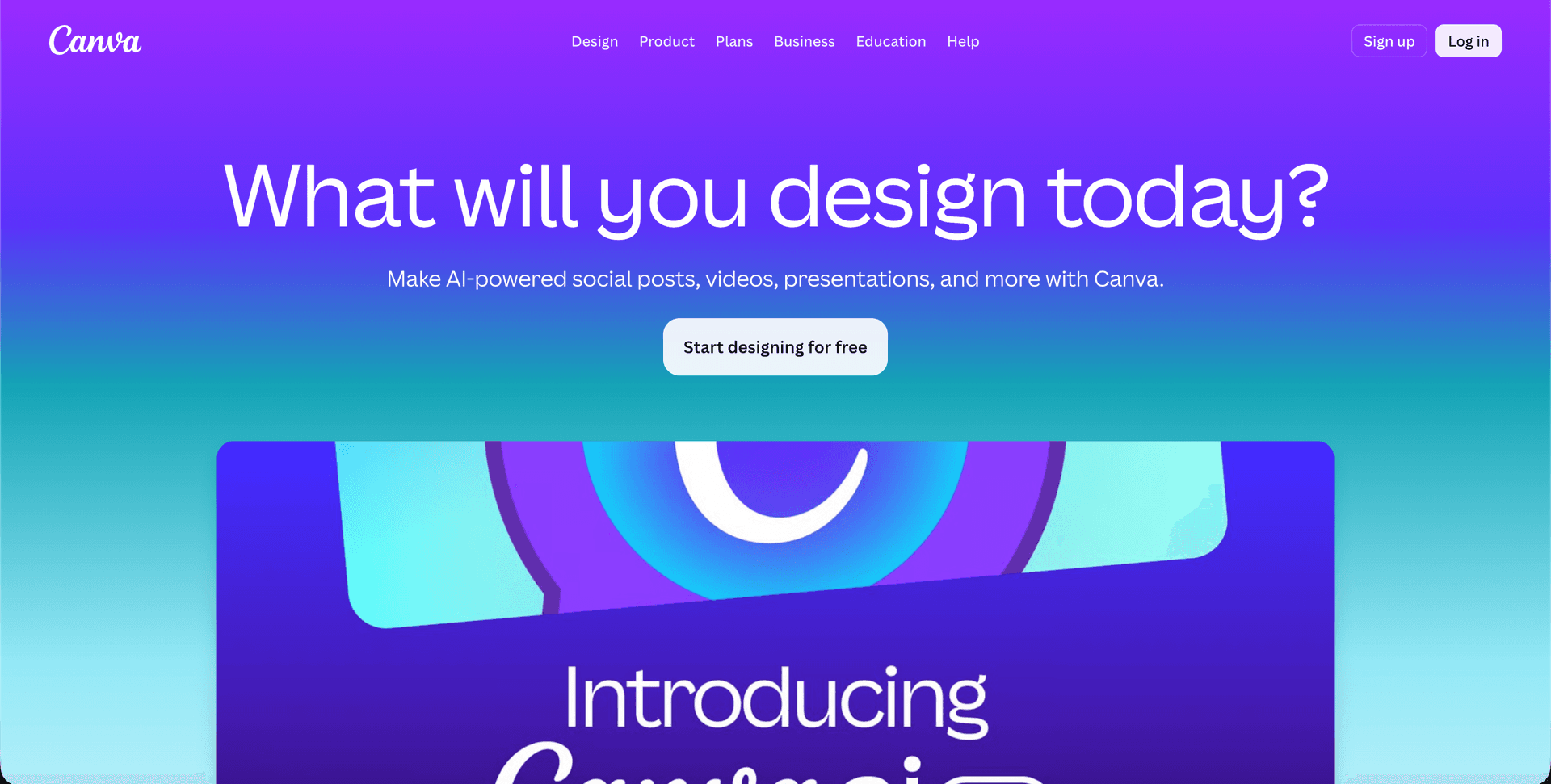 Canva AI Thumbnail Maker homepage