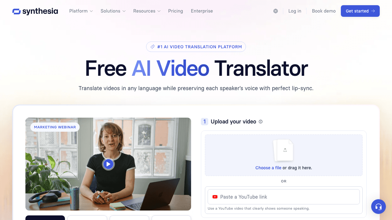 Synthesia video translator