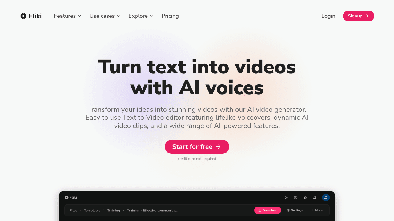 Fliki AI video and voiceover tool