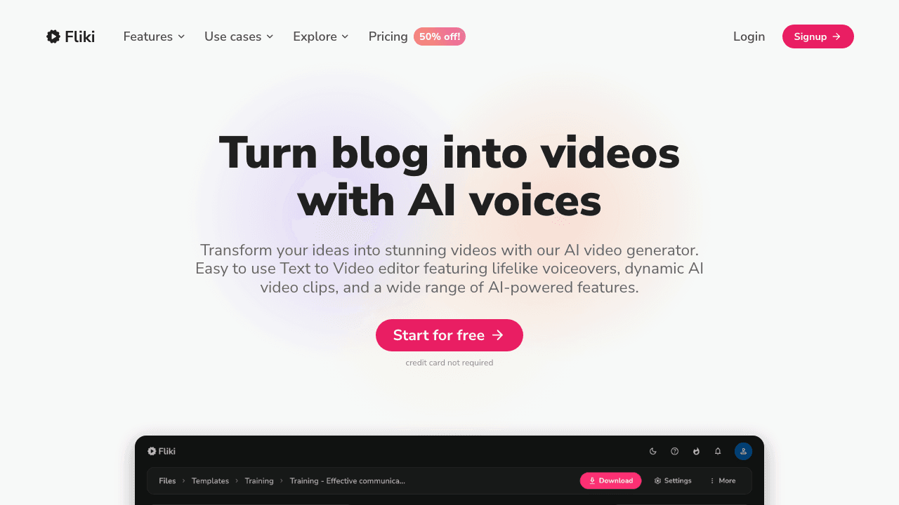 Fliki AI text and PDF to video tool