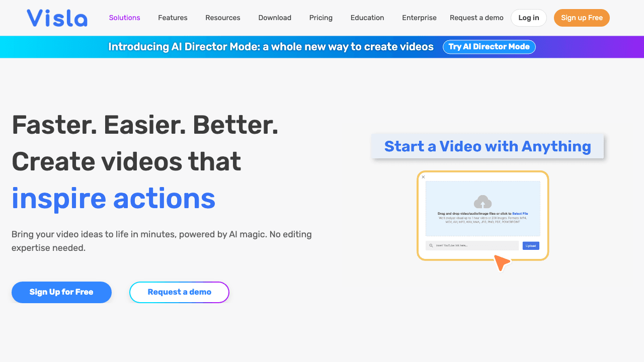 Visla scene-based AI video generator