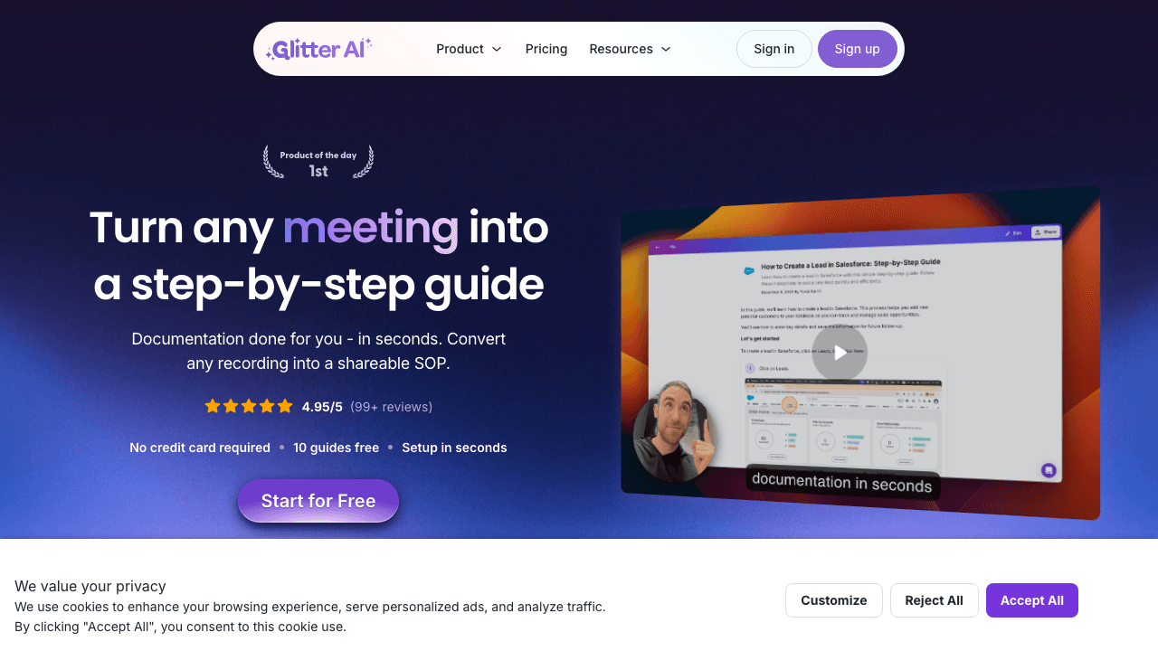 Glitter AI documentation tool