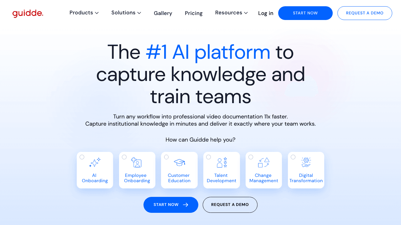 Guidde video guide platform