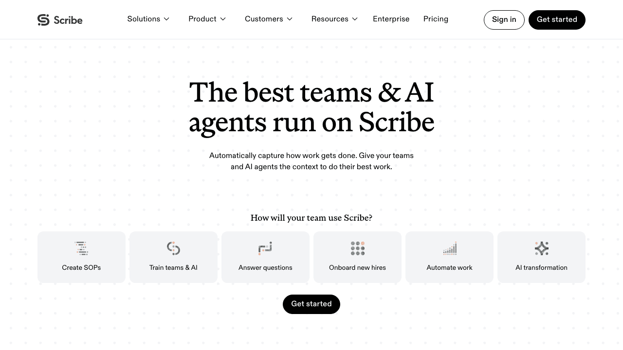 Scribe homepage