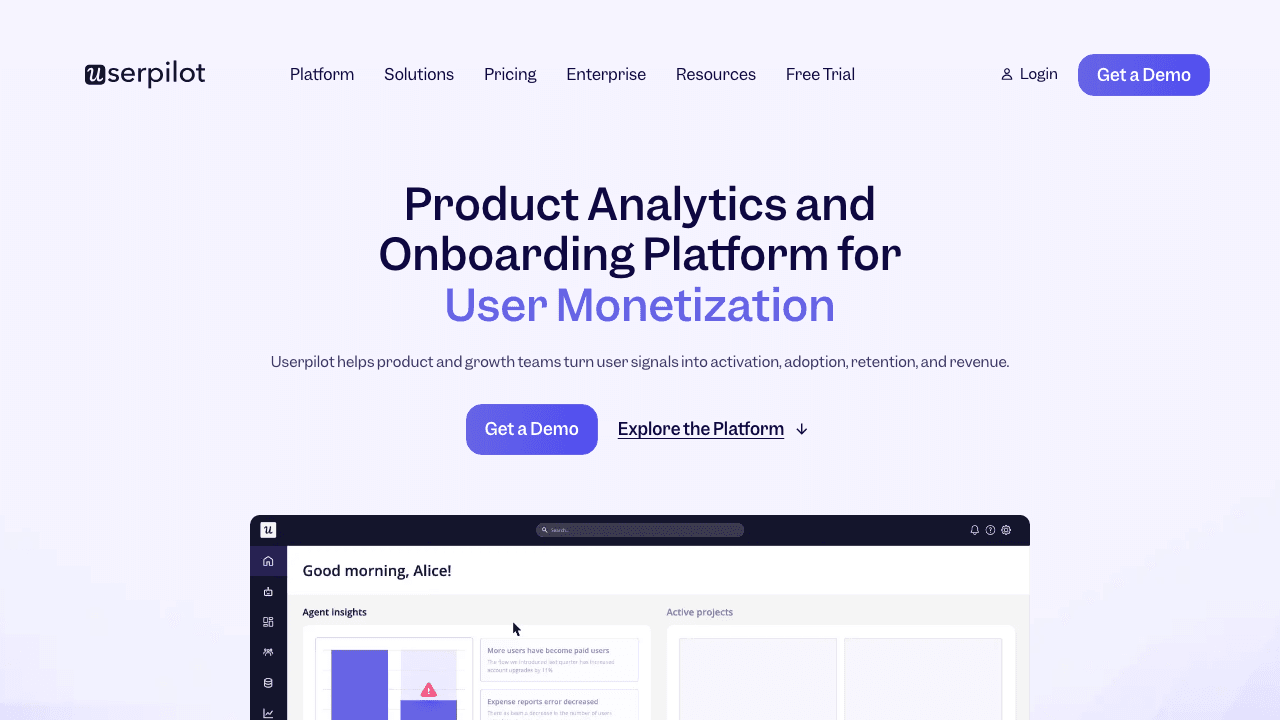 Userpilot homepage