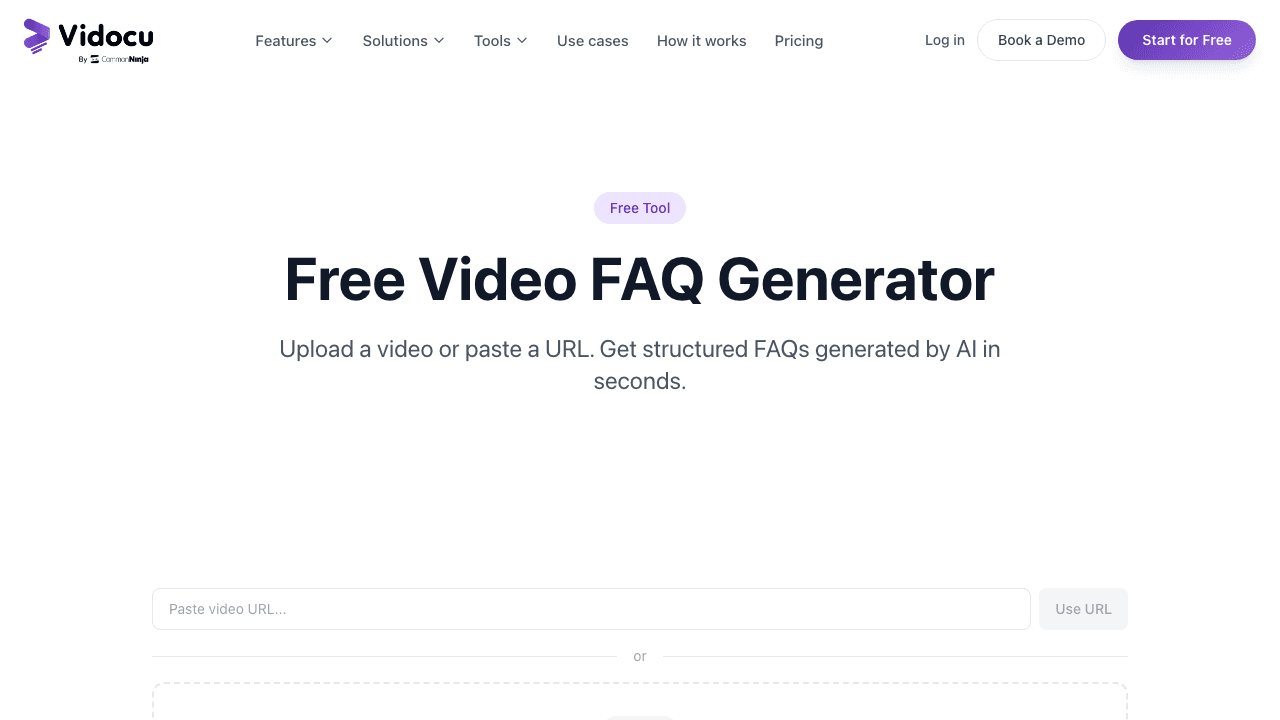 Vidocu Free Video FAQ Generator