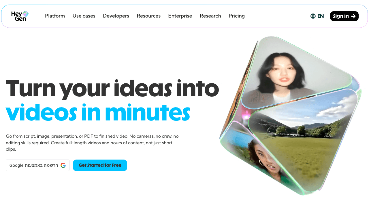HeyGen homepage
