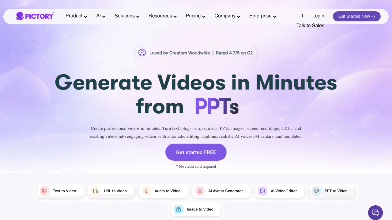 Pictory homepage