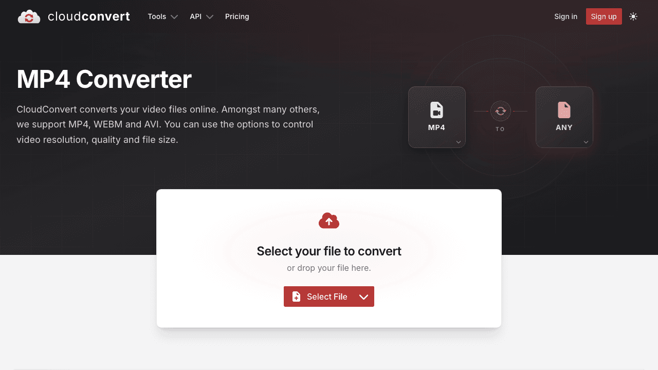 CloudConvert video converter
