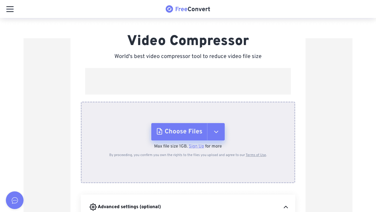 FreeConvert video compressor
