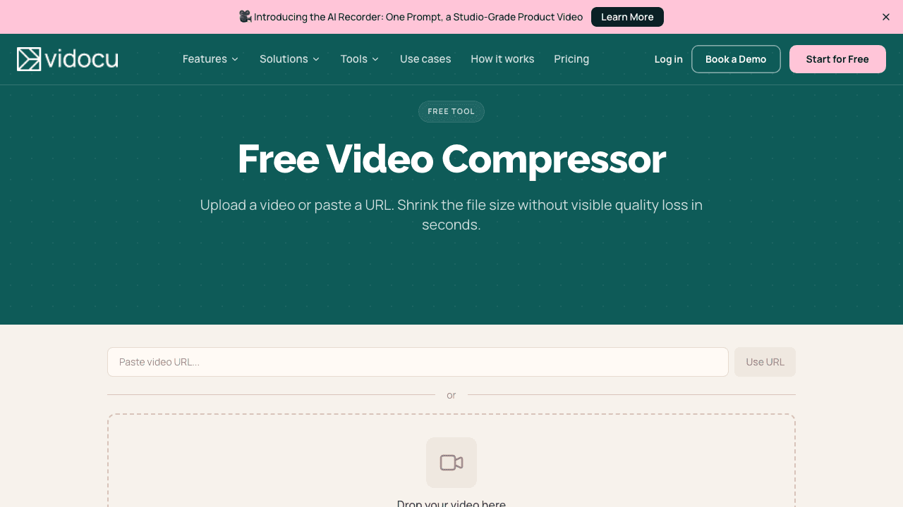 Vidocu free video compressor