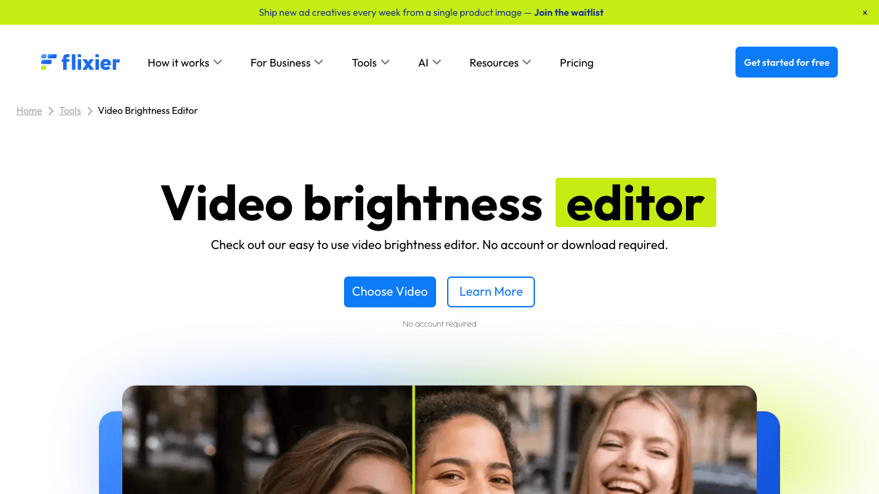 Flixier video brightness editor