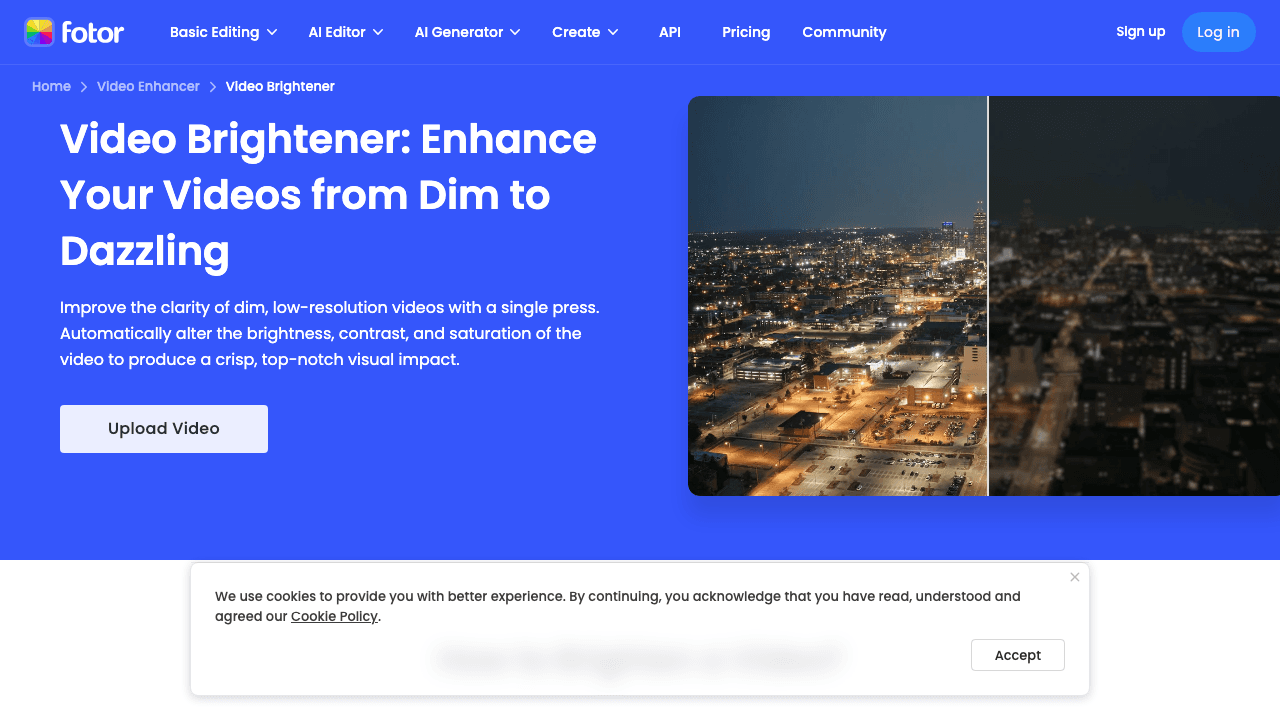 Fotor video brightener